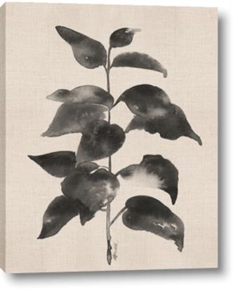 Picture of Black Linen Leaves II
