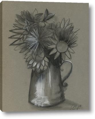 Picture of Charcoal Flower Drawing I