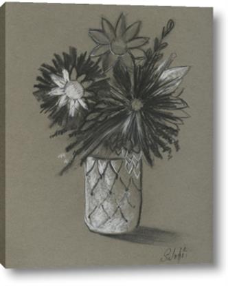 Picture of Charcoal Flower Drawing II