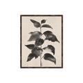Picture of Black Linen Leaves II _GroupedProduct_Rectangle_Portrait_Canvas_Framed_