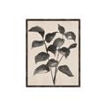 Picture of Black Linen Leaves IV _GroupedProduct_Rectangle_Portrait_Canvas_Framed_