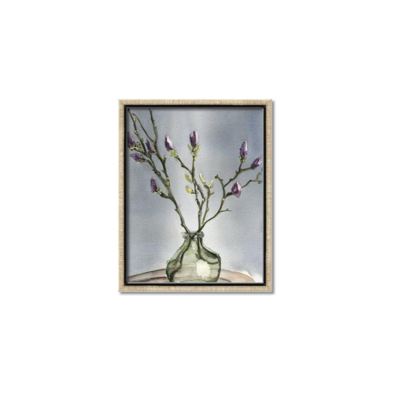 Picture of Cotton Flower In Vase II _GroupedProduct_Rectangle_Portrait_Canvas_Framed_