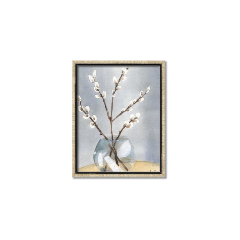 Picture of Cotton Flower In Vase _GroupedProduct_Rectangle_Portrait_Canvas_Framed_