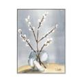 Picture of Cotton Flower In Vase _GroupedProduct_Rectangle_Portrait_Canvas_Framed_