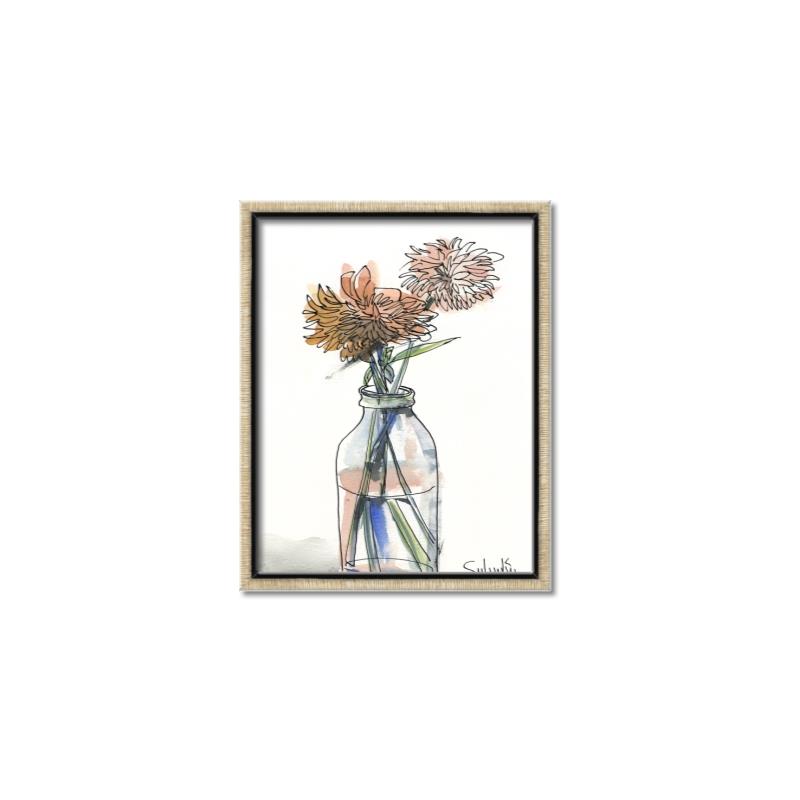 Picture of Flower In Bottle _GroupedProduct_Rectangle_Portrait_Canvas_Framed_