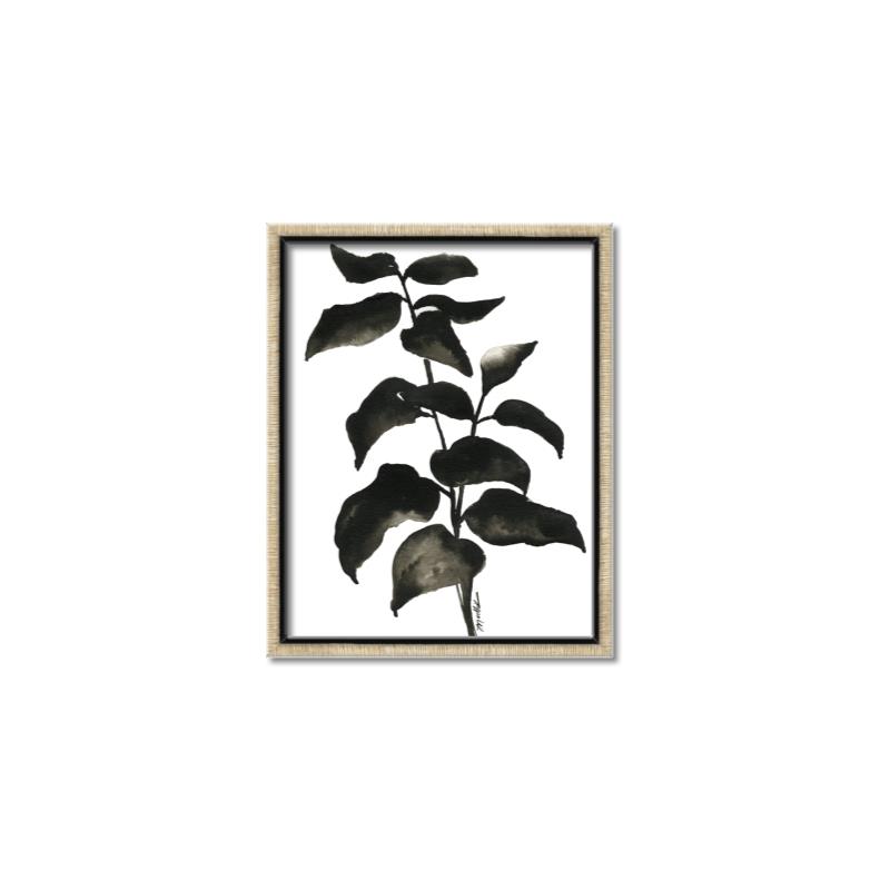 Picture of Black Leaves II _GroupedProduct_Rectangle_Portrait_Canvas_Framed_