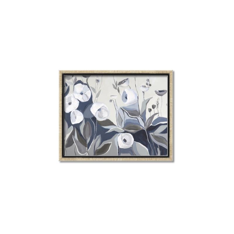Picture of Modern Blue Floral _GroupedProduct_Rectangle_Landscape_Canvas_Framed_