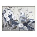 Picture of Modern Blue Floral _GroupedProduct_Rectangle_Landscape_Canvas_Framed_
