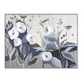 Picture of Modern Blue Floral _GroupedProduct_Rectangle_Landscape_Canvas_Framed_