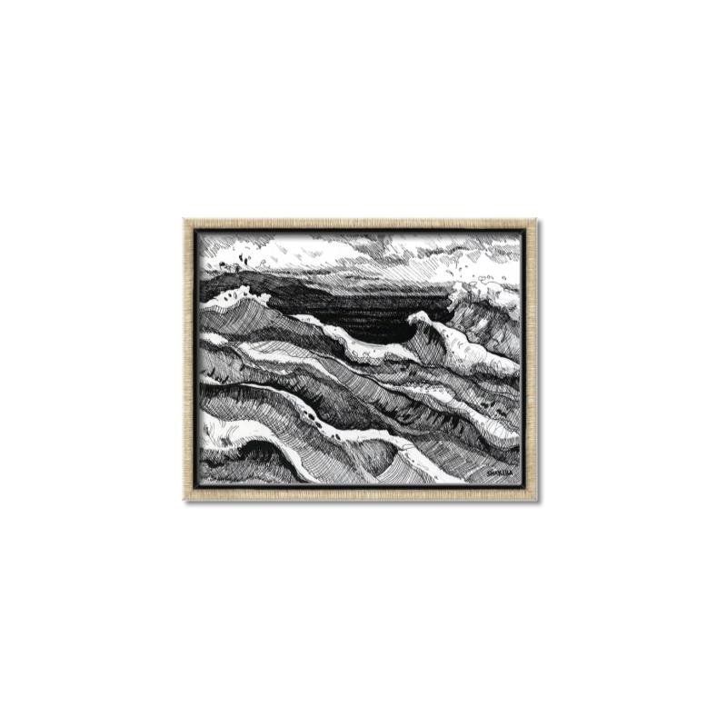 Picture of Seascape Sketch _GroupedProduct_Rectangle_Landscape_Canvas_Framed_