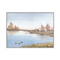 Picture of Three Cabin And Loons _GroupedProduct_Rectangle_Landscape_Canvas_Framed_