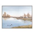 Picture of Three Cabin And Loons _GroupedProduct_Rectangle_Landscape_Canvas_Framed_