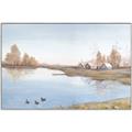 Picture of Three Cabin And Loons _GroupedProduct_Rectangle_Landscape_Canvas_Framed_