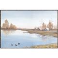 Picture of Three Cabin And Loons _GroupedProduct_Rectangle_Landscape_Canvas_Framed_