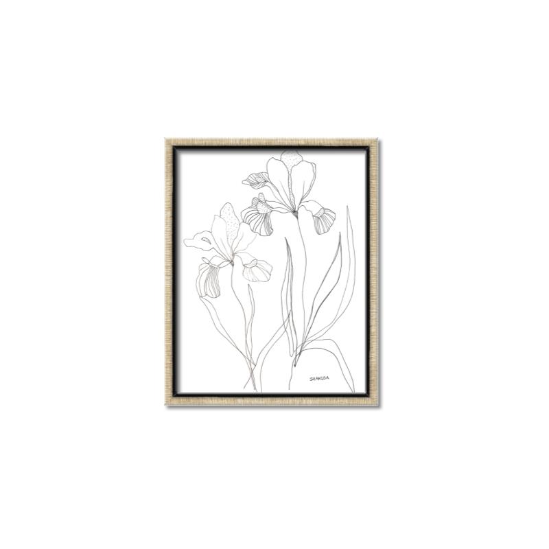 Picture of Stencil Floral Art II _GroupedProduct_Rectangle_Portrait_Canvas_Framed_