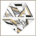 Picture of Diagonal Shape II _GroupedProduct_Square_Canvas_Framed_