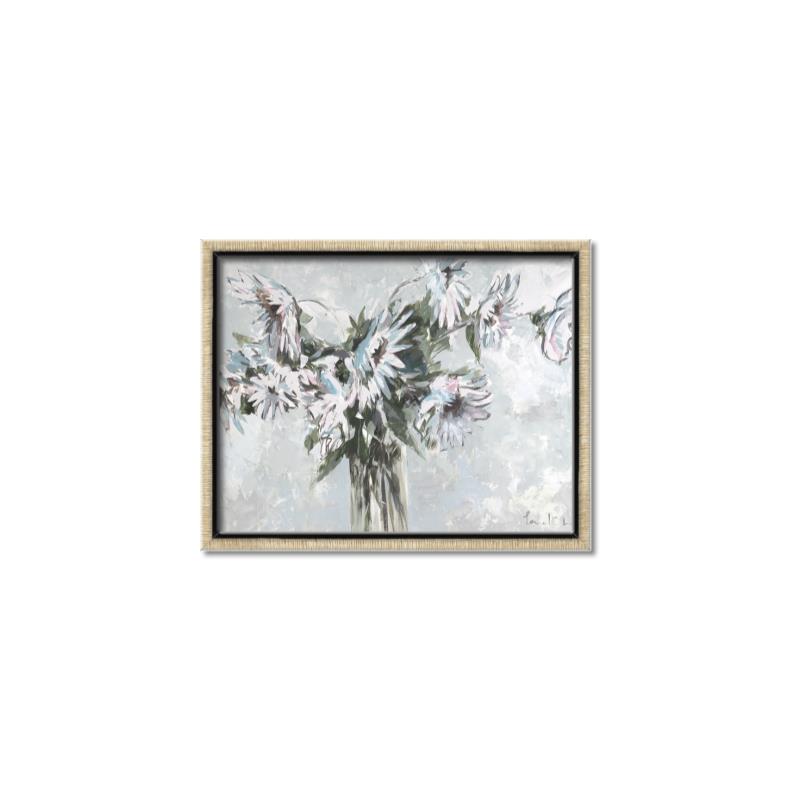 Picture of Green Leafy Flower _GroupedProduct_Rectangle_Landscape_Canvas_Framed_