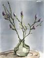 Picture of Cotton Flower In Vase II _GroupedProduct_Rectangle_Portrait_Unframed_Print_Only_