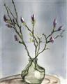 Picture of Cotton Flower In Vase II _GroupedProduct_Rectangle_Portrait_Unframed_Print_Only_