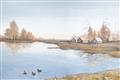 Picture of Three Cabin And Loons _GroupedProduct_Rectangle_Landscape_Unframed_Print_Only_