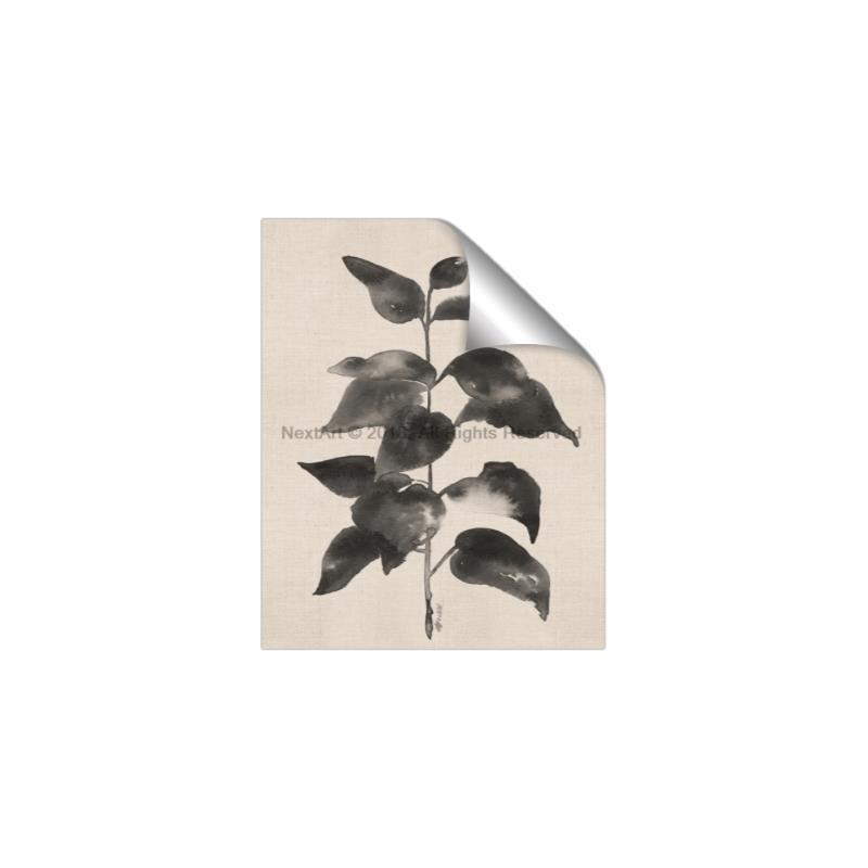 Picture of Black Linen Leaves II _GroupedProduct_Rectangle_Portrait_Unframed_Print_Only_