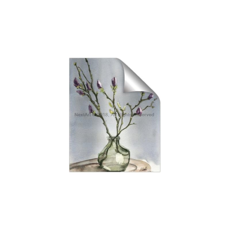 Picture of Cotton Flower In Vase II _GroupedProduct_Rectangle_Portrait_Unframed_Print_Only_
