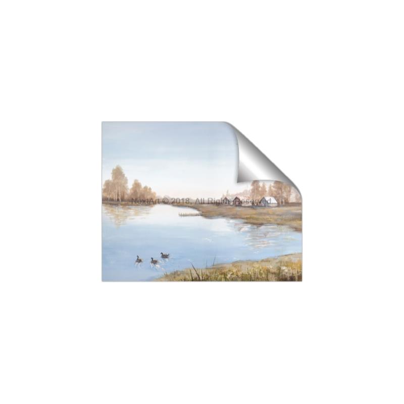 Picture of Three Cabin And Loons _GroupedProduct_Rectangle_Landscape_Unframed_Print_Only_