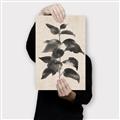 Picture of Black Linen Leaves II _GroupedProduct_Rectangle_Portrait_Canvas_