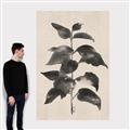 Picture of Black Linen Leaves II _GroupedProduct_Rectangle_Portrait_Canvas_