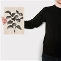 Picture of Black Linen Leaves IV _GroupedProduct_Rectangle_Portrait_Canvas_