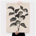 Picture of Black Linen Leaves IV _GroupedProduct_Rectangle_Portrait_Canvas_