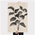 Picture of Black Linen Leaves IV _GroupedProduct_Rectangle_Portrait_Canvas_