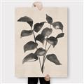 Picture of Black Linen Leaves IV _GroupedProduct_Rectangle_Portrait_Canvas_