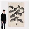 Picture of Black Linen Leaves IV _GroupedProduct_Rectangle_Portrait_Canvas_