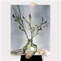 Picture of Cotton Flower In Vase II _GroupedProduct_Rectangle_Portrait_Canvas_