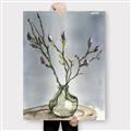 Picture of Cotton Flower In Vase II _GroupedProduct_Rectangle_Portrait_Canvas_