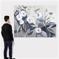 Picture of Modern Blue Floral _GroupedProduct_Rectangle_Landscape_Canvas_