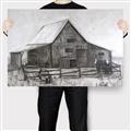 Picture of Gray Wooden Barn _GroupedProduct_Rectangle_Landscape_Canvas_