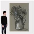 Picture of Charcoal Flower Drawing I _GroupedProduct_Rectangle_Portrait_Canvas_