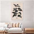 Picture of Black Linen Leaves II _GroupedProduct_Rectangle_Portrait_Canvas_