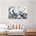 Picture of Modern Blue Floral _GroupedProduct_Rectangle_Landscape_Canvas_