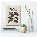 Picture of Black Linen Leaves II _GroupedProduct_Rectangle_Portrait_Canvas_Framed_