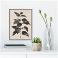 Picture of Black Linen Leaves II _GroupedProduct_Rectangle_Portrait_Canvas_Framed_