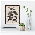 Picture of Black Linen Leaves II _GroupedProduct_Rectangle_Portrait_Canvas_Framed_