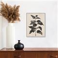 Picture of Black Linen Leaves II _GroupedProduct_Rectangle_Portrait_Canvas_Framed_