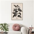 Picture of Black Linen Leaves II _GroupedProduct_Rectangle_Portrait_Canvas_Framed_