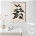 Picture of Black Linen Leaves II _GroupedProduct_Rectangle_Portrait_Canvas_Framed_