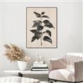 Picture of Black Linen Leaves II _GroupedProduct_Rectangle_Portrait_Canvas_Framed_