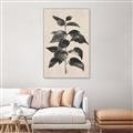 Picture of Black Linen Leaves II _GroupedProduct_Rectangle_Portrait_Canvas_Framed_