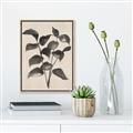 Picture of Black Linen Leaves IV _GroupedProduct_Rectangle_Portrait_Canvas_Framed_